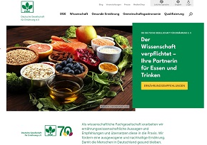 Screenshot der neuen DGE-Website www.dge.de